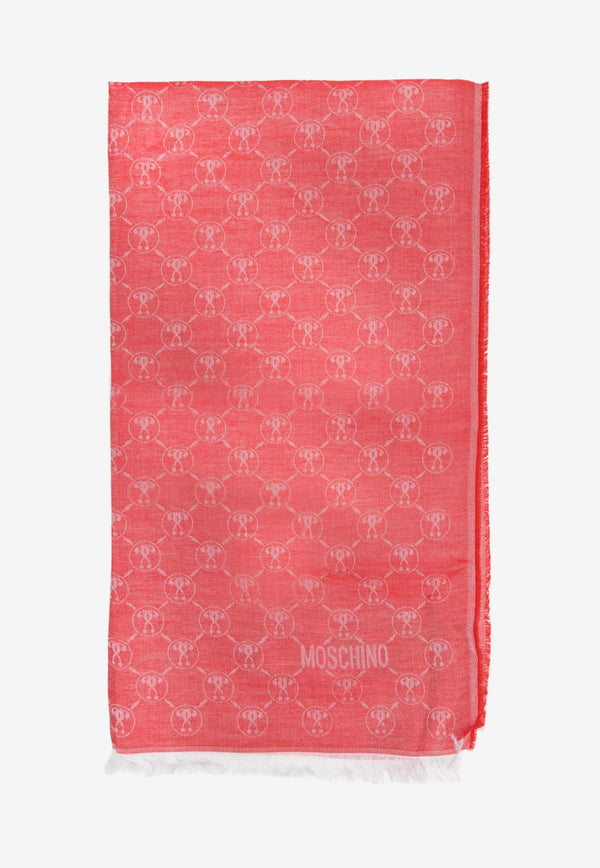 Moschino All-Over Monogram Jacquard Scarf 50194-M5618RED