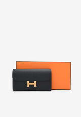 Constance To Go Wallet in Black Epsom Leather with Gold Hardware