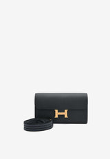 Constance To Go Wallet in Black Epsom Leather with Gold Hardware