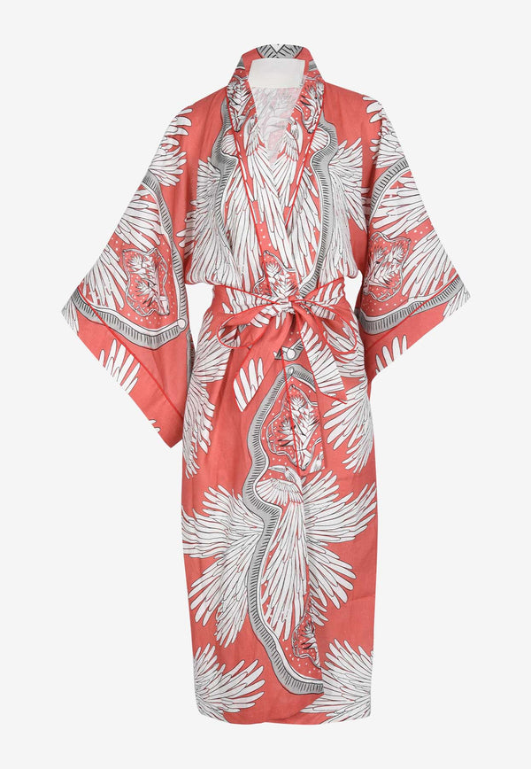 Maison La Plage Hawai Printed Kimono D110CORAL