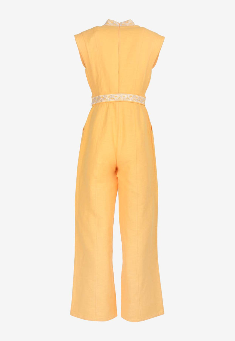 Significant Other Romee Embroidered Jumpsuit Yellow SL231056D-MANGOYELLOW