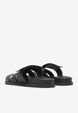 Chypre Sandals in Black Calfskin