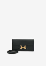 Constance To Go Wallet in Black Epsom with Gold Hardware