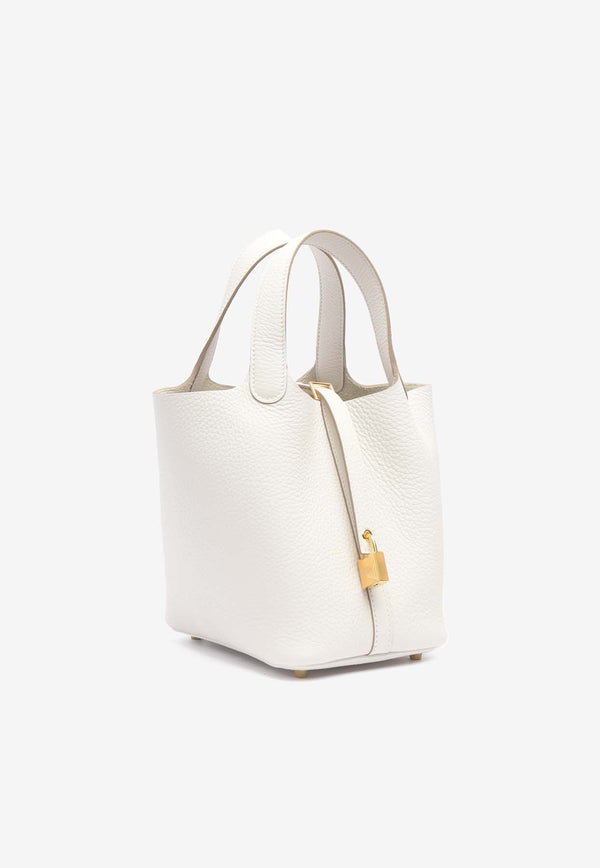 Hermès Picotin 18 in Gris Pale Clemence Leather with Gold Hardware