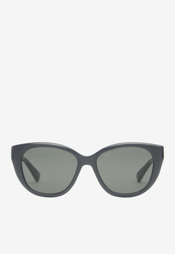 Gucci Logo Lettering Cat-Eye Sunglasses Gray GG1588SBLACK