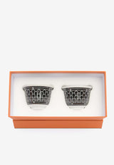 Hermès Small H Déco Porcelain Cups - Set of 2 Black HSHDPC-Black