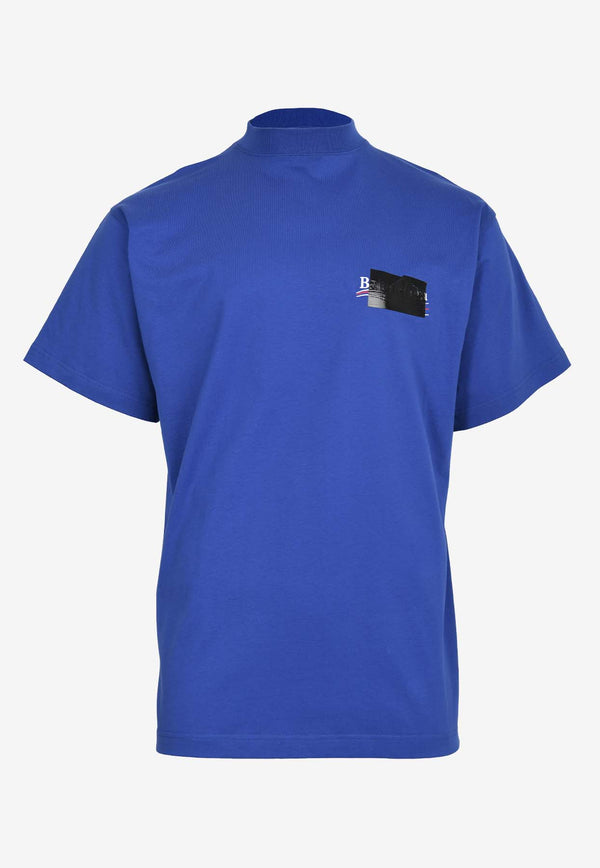 Balenciaga Gaffer Political Campaign Oversized T-shirt Blue 712398-TNVG1BLUE