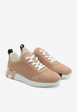Bouncing Low-Top Sneakers in Beige Perlino Sport Goatskin and Suede