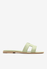Oran H Cut-Out Sandals in Vert de Mer Epsom Leather