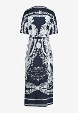 Hermès Brides de Gala et en Fleurs Kaftan BGEFK-Navy