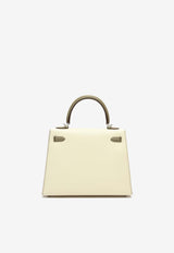 Hermès Kelly 25 Sellier HSS in Nata and Gris Asphalte Epsom Leather with Palladium Hardware