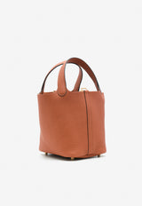 حقيبة بيكوتين لوك 18 من جلد التوريلون كليمنس بلون كويفر مع أجزاء معدنية ذهبية