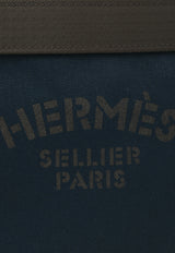 Hermès The Grooming Bag in Bleu Navy Canvas and Feu Barenia Leather TGBBNCFBL