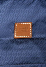 Travelsilk Travel Cube PM in Bleu Saphir H en Biais Silk Print and Fauve Barenia