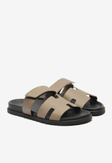 Chypre Sandals in Etoupe Epsom Leather