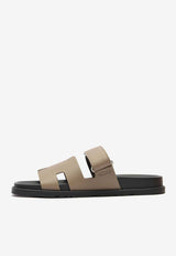 Chypre Sandals in Etoupe Epsom Leather