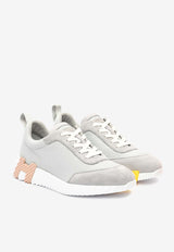 Bouncing Low-Top Sneakers in Gris Temperance Mesh and Suede