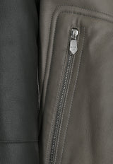 Hermès Reversible Leather and Teddy Jacket Tourbe