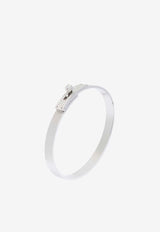 Kelly Bracelet PM in White Gold and Half Diamonds