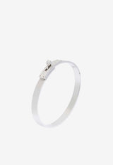 Kelly Bracelet PM in White Gold and Half Diamonds