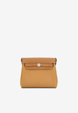 Mini Herbag Zip 20 in Naturel Sable Militaire Canvas and Hunter Leather with Palladium Hardware