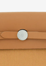 Mini Herbag Zip 20 in Naturel Sable Militaire Canvas and Hunter Leather with Palladium Hardware