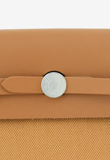 Hermès Mini Herbag Zip 20 in Naturel Sable Militaire Canvas and Hunter Leather with Palladium Hardware