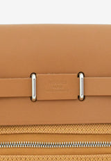 Mini Herbag Zip 20 in Naturel Sable Militaire Canvas and Hunter Leather with Palladium Hardware