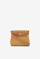 Mini Herbag Zip 20 in Naturel Sable Militaire Canvas and Hunter Leather with Palladium Hardware