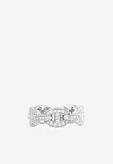 Chaine d'Ancre Enchaînée PM Ring in White Gold and Diamonds
