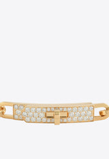 Hermès Kelly PM Double Chaine Bracelet in Yellow Gold and Half Diamonds