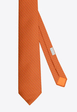 Hermès Panda and Bamboo Print Silk Tie Orange H646102_IH