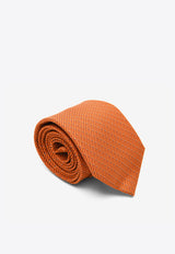 Hermès Panda and Bamboo Print Silk Tie Orange H646102_IH