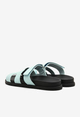 Chypre Sandals in Bleu Brume Epsom Leather