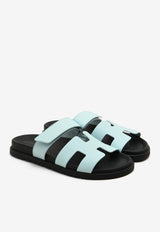 Chypre Sandals in Bleu Brume Epsom Leather