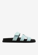 Chypre Sandals in Bleu Brume Epsom Leather
