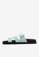 Chypre Sandals in Bleu Brume Epsom Leather