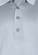 Long-Sleeved Silk Knit Polo