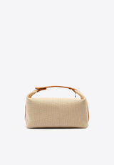 Large Bride-a-Brac Cabriole Pouch in Biscuit Canvas with Palladium Hardware
