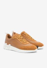 Bouncing Low-Top Sneakers in Naturel Sport Goatskin and Suede