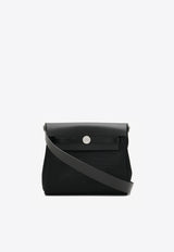 Hermès Mini Herbag Zip 20 Retourne in Black Militaire Canvas and Hunter Leather with Palladium Hardware