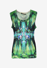 Printed Knit Top and Cardigan Set - Set of 2