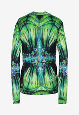 Printed Knit Top and Cardigan Set - Set of 2