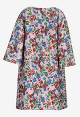 Floral Jacquard Open-Front Coat