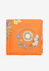 Hermès Planifleurs Silk Scarf Orange H003965S-08