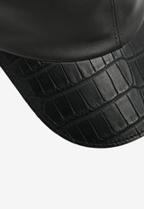 Hermès Riley Cap Reglisse Calfskin and Noir Matte Alligator RCRCNMA_B