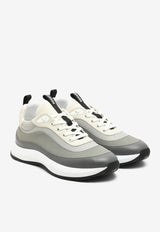 Hermès Kuma Low-Top Sneakers in Multicolor Gris Osmium Canvas and Calfskin