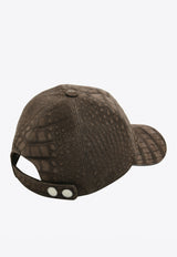 Riley Cap in Moka Nubuck Alligator