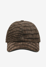 Riley Cap in Moka Nubuck Alligator