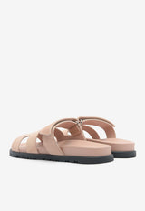 Chypre Sandals in Nude Suede